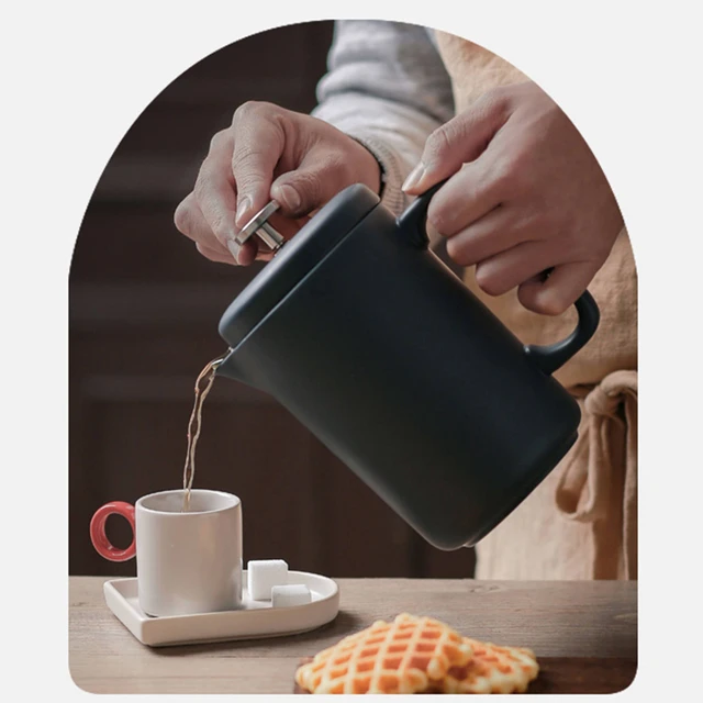 Cafetière à pression en céramique avec poignée, cuisine française Durable,  bon café et thé, sans rouille, lavable au lave-vaisselle - AliExpress