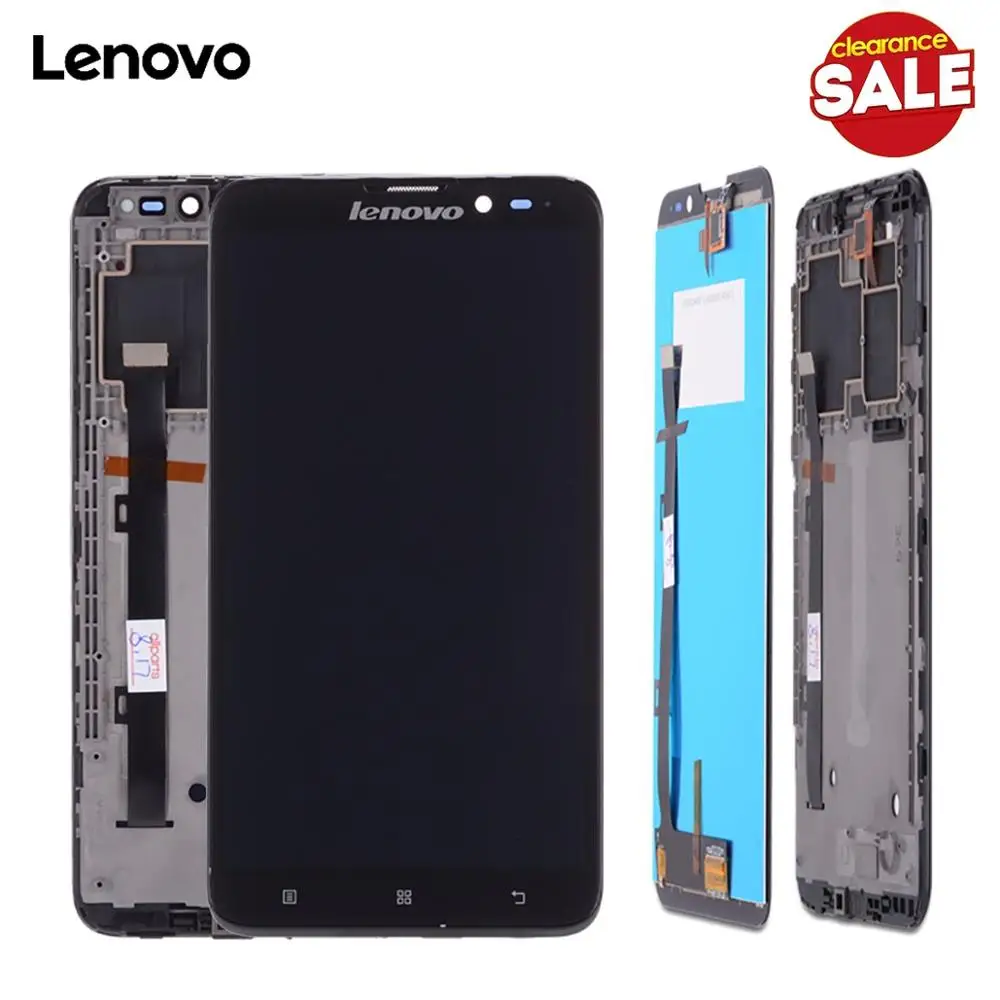 Дисплей для Lenovo S939 LCD в сборе с тачскрином на рамке Оригинал черный |