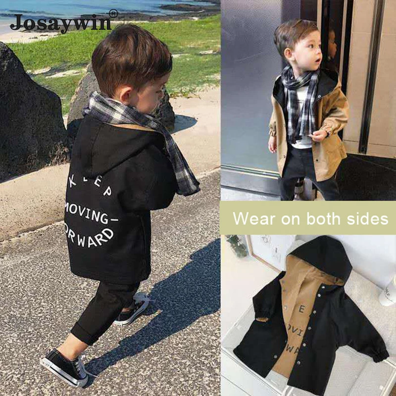 Autumn Winter Reversible Tench Coat Girl Kids Vintage Clothes Windproof Jacket Boys Girls 2-sided Wear Tench Windbreaker kids jacket,girls trench coats