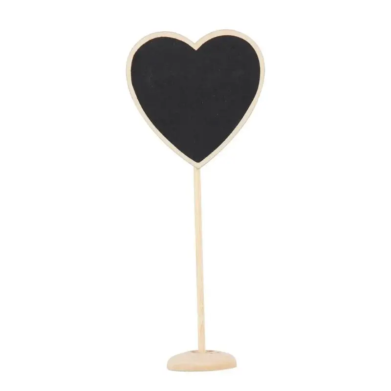 heart shape 10 шт Мини квадратная доске Классная доска стенд для свадьбы на палочке для вечеринки бирка - Цвет: heart shape