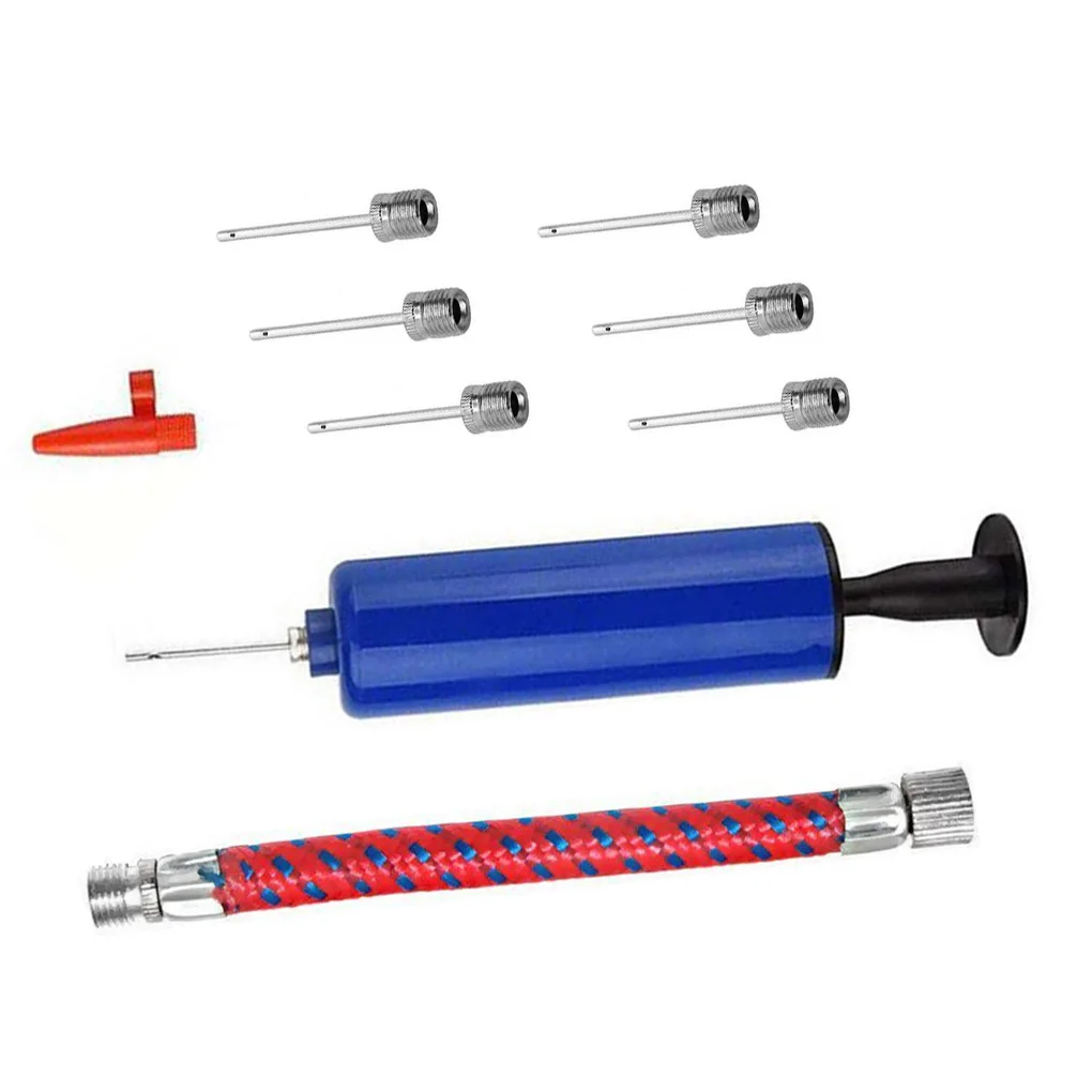 10pcs Ball Pump Set Hand Pump Inflator Portable Ball Inflating Pump Tools with Air Hose