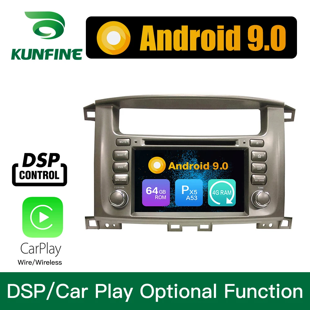 Android 9,0, четыре ядра, 4 Гб ОЗУ, 64 Гб ПЗУ, автомобильный DVD, gps, мультимедийный плеер, стерео, для Toyota Lander Cruiser 100, радио, головное устройство