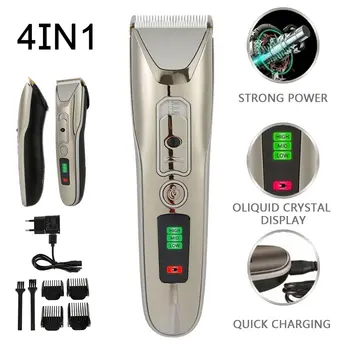 

4 in1Barber Hair Clipper LED Screen Washable Electric Trimmer Rechargeable Professional Hair Clipper Hair Machine For Men