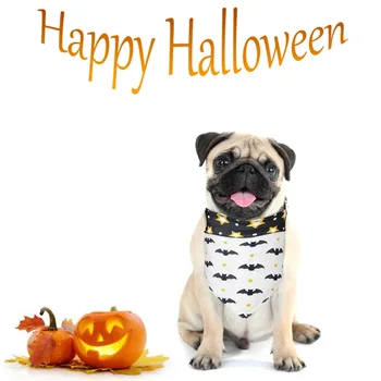 

Dog Bandana Triangular Scarf Halloween Pet Bandanas Pumpkin Bat Ghost Drool Bibs Scarf For Pet Dog Cat Party Accessories