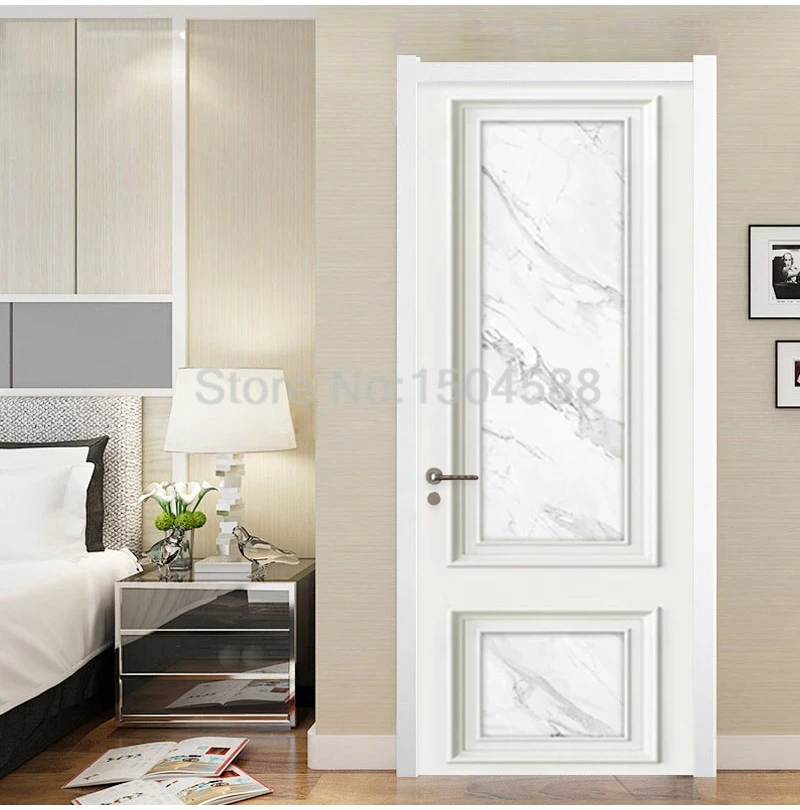 adesivo de porta de mármore adesivo moderno para sala de estilo papel de prova decalque de porta