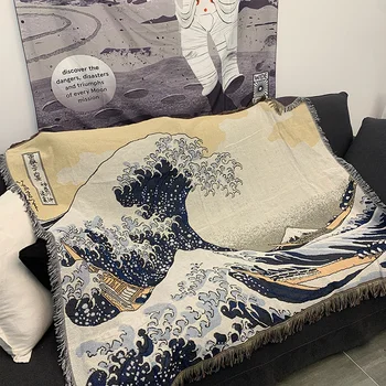 

Sofa blanket air conditioning blanket nap office Nordic ins wind knitted thread blanket simple shawl model room decoration