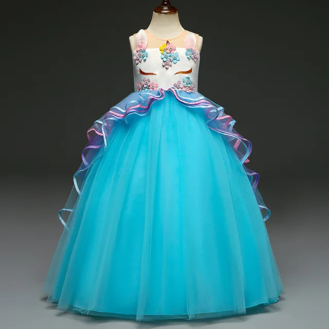 Летние Элегантные вечерние платья принцессы платье свадебное платье Детские платья для девочек, костюм платье подружки невесты Костюмы vestido