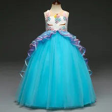 Летние Элегантные вечерние платья принцессы платье свадебное платье Детские платья для девочек, костюм платье подружки невесты Костюмы vestido