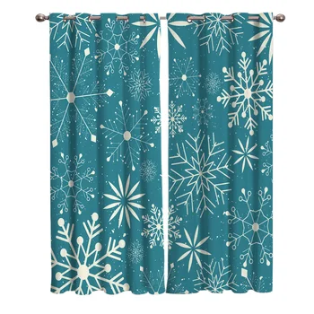 

Christmas Themed Snowflake Pattern Biackout Window Curtains Living Room Curtain Kitchen Blackout Curtains