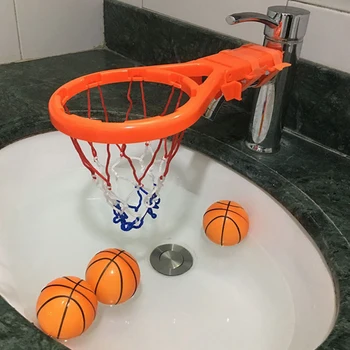 

2 in 1 Suction Cup Bath Toy Basketball Hoop Balls Playset Shooting Toy