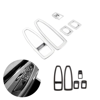 

For BMW 3 Series F30 2013 2014 - 2017 Car Door Handle Armrest Panel Window Lift Switch Button Carbon Fiber Texture Cover Decor