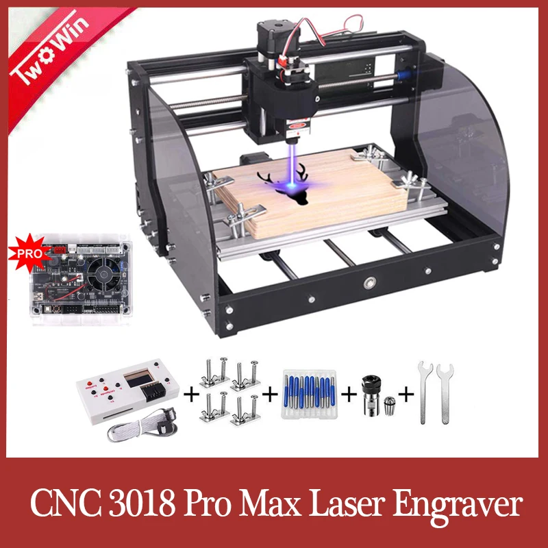 Обновление CNC 3018 Pro Max аппарат для лазерной порезки 3-осевой PBC фрезерный станок для лазерной гравировки GRBL DIY лазерная машина PCB быстроходный деревообрабатывающий фрезерный станок - Цвет: no laser