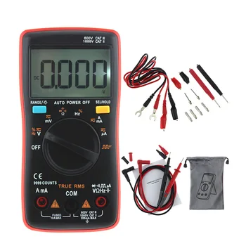 

Auto Range Digital Multimeter 9999 Counts With Backlight AC/DC Ammeter Voltmeter Ohm Transistor Tester