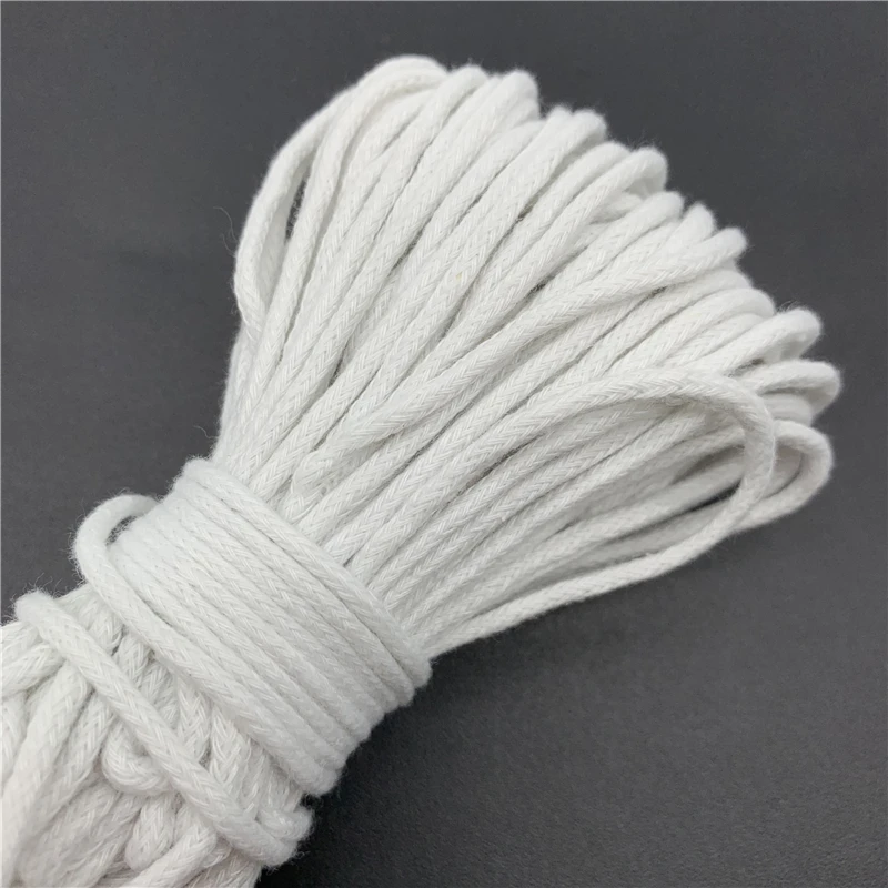 Cotton Rope 2mm 2.5mm 3mm 10yards Cotton Cord Rope Braided Twisted Rope High Tenacity Thread DIY Textile Craft Woven String Home Decoration