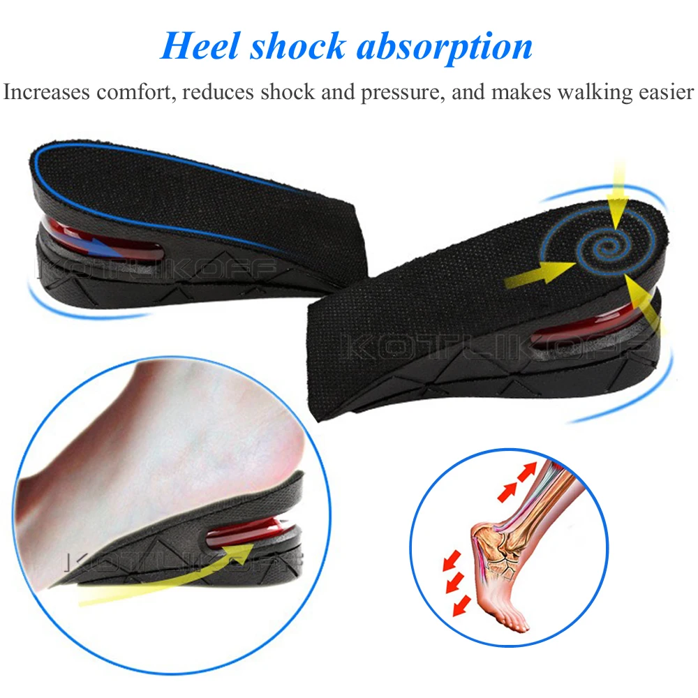 Muti Layer Air Cushion Height Increase Elevator Shoe Insole Lifts Kit 5cm Taller
