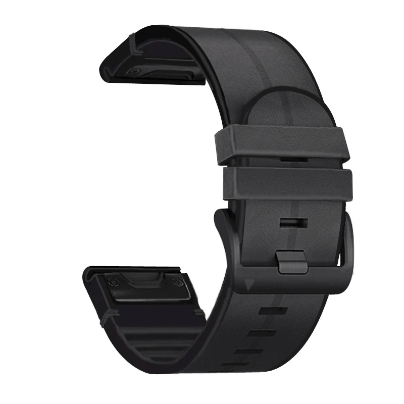 Enhanced Silicone Leather QuickFit Watch Strap - 26mm Wristband Bracelet