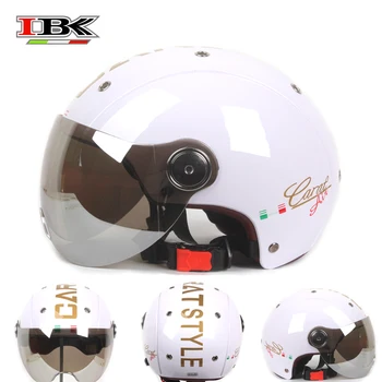 

IBK Vintage Style Motorcycle Electric Bicycle Helmet Casco Men/Women 3/4 Face Anti-UV Open-Face four season Helmet IBK-M18