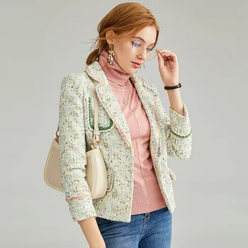 

2020 new wool small fragrant breeze light mature short loose casual temperament tweed coat female