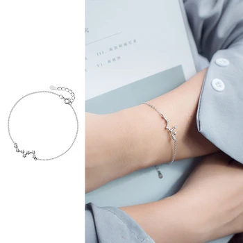 

Mocanie New 925 Sterling Silver Shining CZ Twelve Constellations Adjustable Bracelet for Women Link Chain Wedding Fine Jewelry