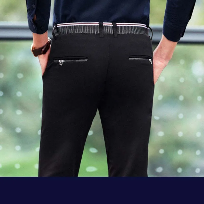 

2020 Summer thin men's casual Black suit Pants trousers stretch Business Fashion Solid Korean wrinkle-resistant ironing