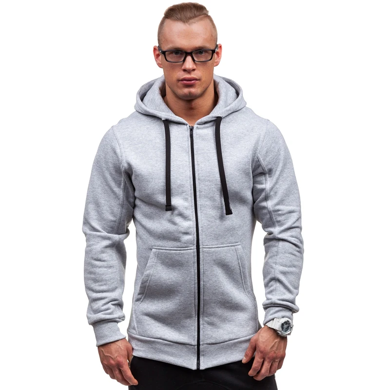 FFXZSJ бренд мужские толстовки спортивный костюм осень зима Drawstring карман толстовка с капюшоном длинный рукав молния тонкий пальто мужской пиджак