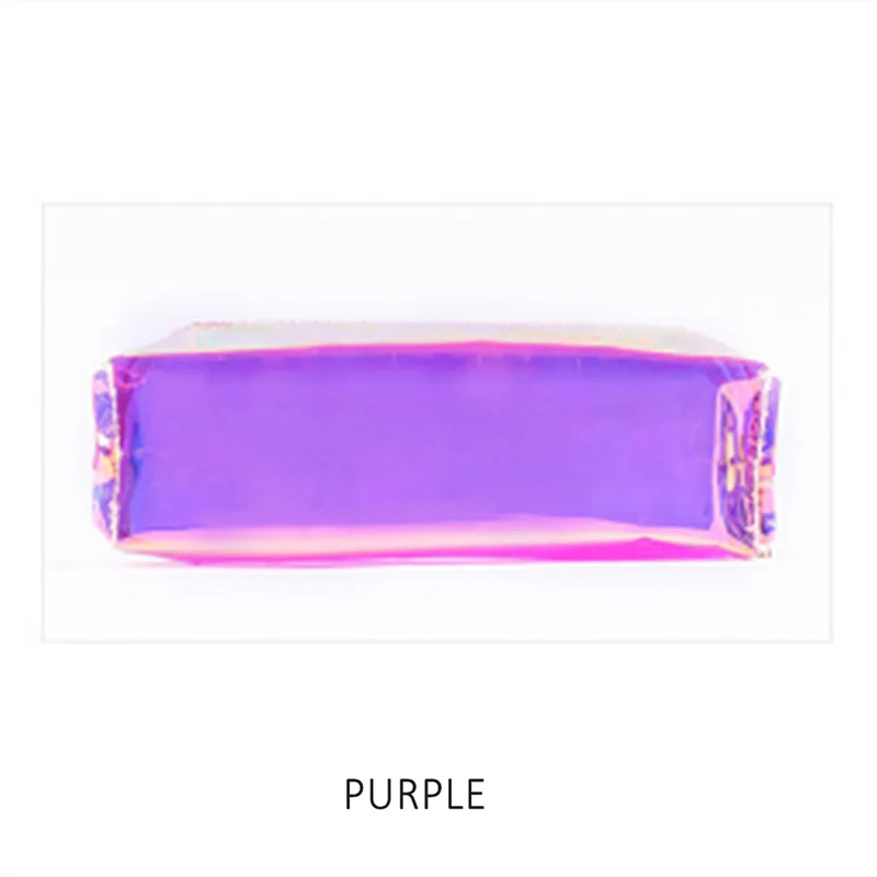 Purple Чехол для ручки с прозрачными кисточками на молнии, сумка для карандашей, красочная Студенческая сумка для канцелярских принадлежностей, JR предложения - Цвет: Purple