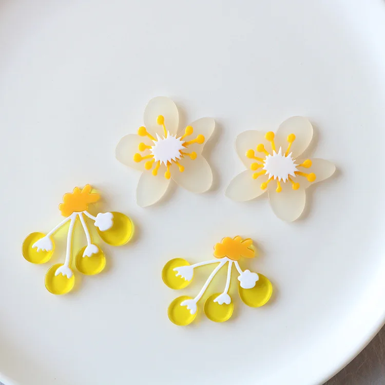 

10 PCS Fashion Style Acrylic Flowers Connectors Charm DIY Earring Accessories For Jewelry Making