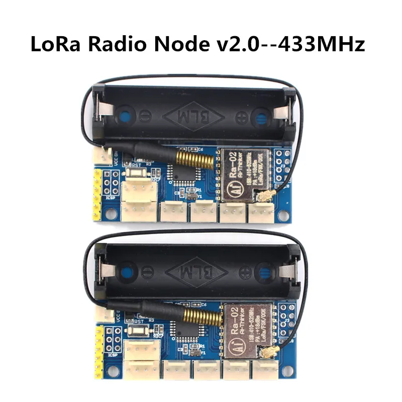 2 шт./лот Ra-02 LoRa SX1278 433 МГц беспроводной распределенный спектр LoRa радио узел v2.0 модуль ATmega328P DIY 3,7 в 14500 держатель батареи