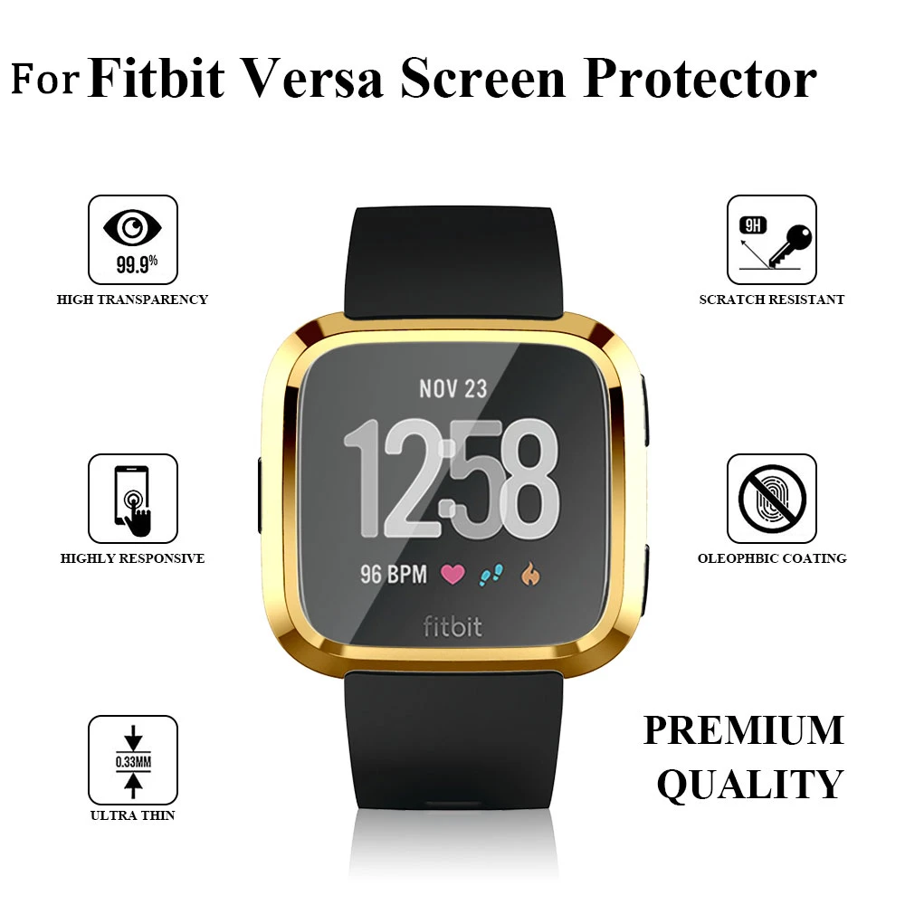 Защитный силиконовый чехол из ТПУ с покрытием для Fitbit Versa/2, защита экрана, аксессуары для умных часов