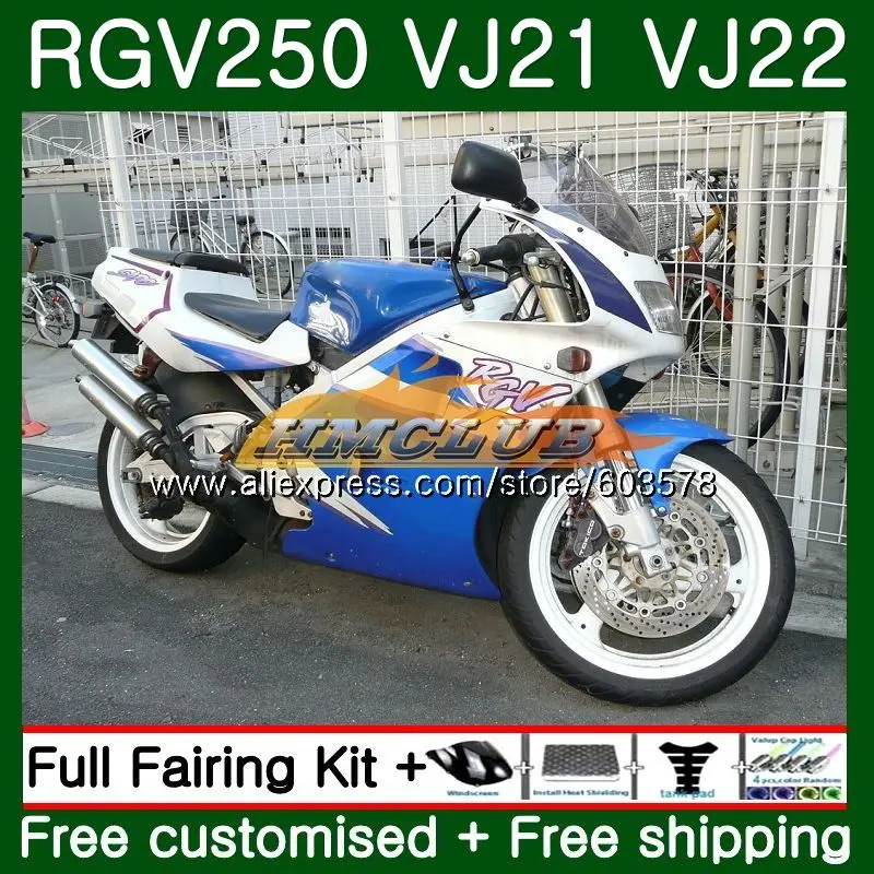 RGV-250 для SUZUKI SAPC VJ21 RGV250 88 89 90 91 92 93 17CL. 88 VJ22 RGV 250 1988 1989 1990 1991 1992 1993 Обтекатели белого и синего цвета - Цвет: No. 1