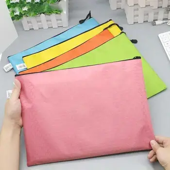 

[Multi-Specification Selectable] Thick A4 Zippered File Bag Archives Test Paper Storage Bag Non-Transparent Canvas File Bag