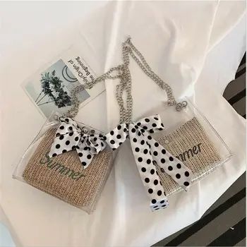 

2019 Bag Tote Casual Handbag Messenger Bag Women Transparent PVC Clear Alphabet
