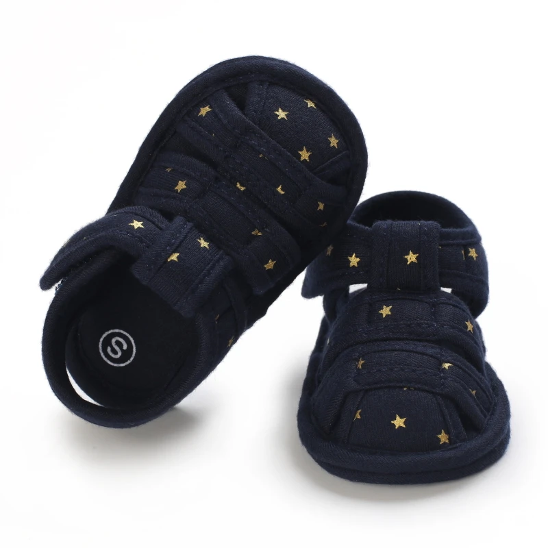 2021 NEW 0-18Months Kids Newborn Baby Boys Fashion Summer Soft Crib Shoes First Walker Anti Slip Sandals Shoes Soft Sole