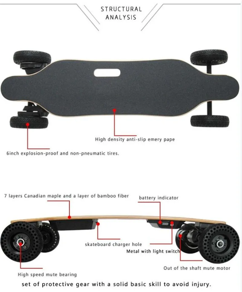 4 Wheels Electric Skateboard Scooter Offroad Dual Motor Electric Scooters Eectric Longboard Skateboard For Adults Dual Use    (3)