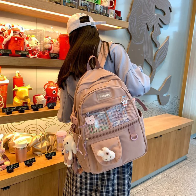 Mochila escolar feminina moda feminina nylon mochila japonesa para laptop  mochila legal feminina bolsa de livro bolsas de estudante mochilas escolares  para meninas
