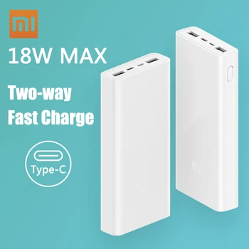 

Xiaomi Original Mi Power Bank 3 2C 20000mAh USB-C 18W Two-Way Fast Charge QC 3.0 Dual USB Type-C Portable Charger Powerbank