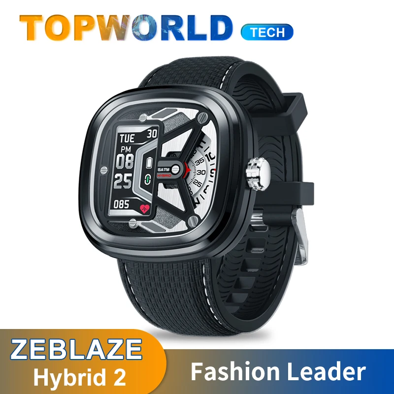 Смарт часы Zeblaze Hybrid 2 модные спортивные с пульсометром водонепроницаемость 50 м
