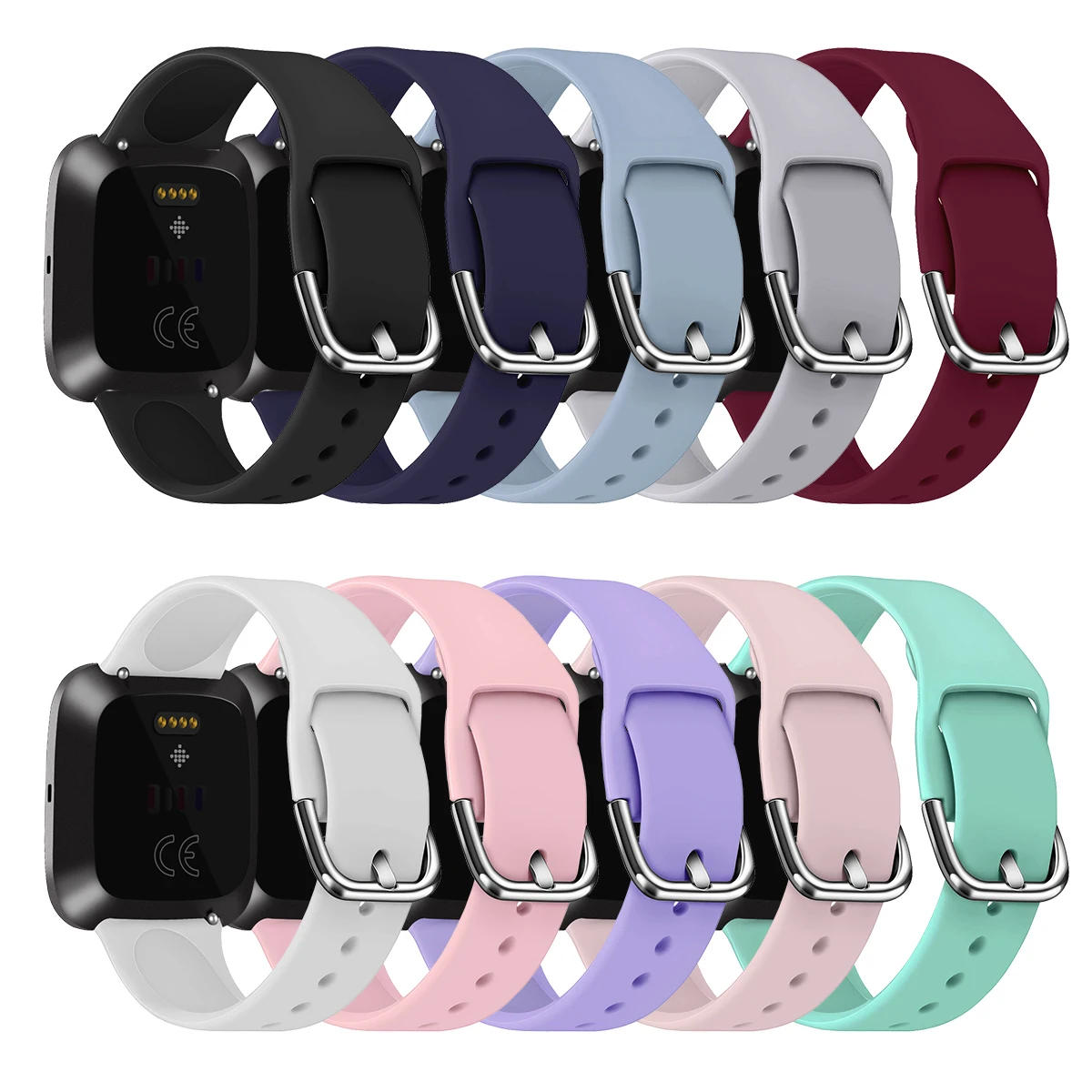 Высококачественный мягкий силиконовый безопасный регулируемый ремешок для Fitbit Versa/Versa Lite ремешок на запястье, браслет подходит для бит часов Ремни