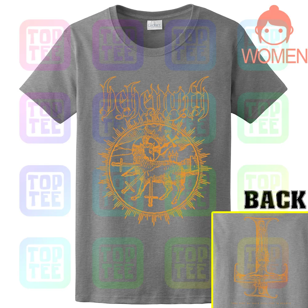 WOMEN-GRAY BEHEMOTH-Goat перевёрнутый крест футболка S-3XL Официальный Kings Road - Цвет: WOMEN-GRAY