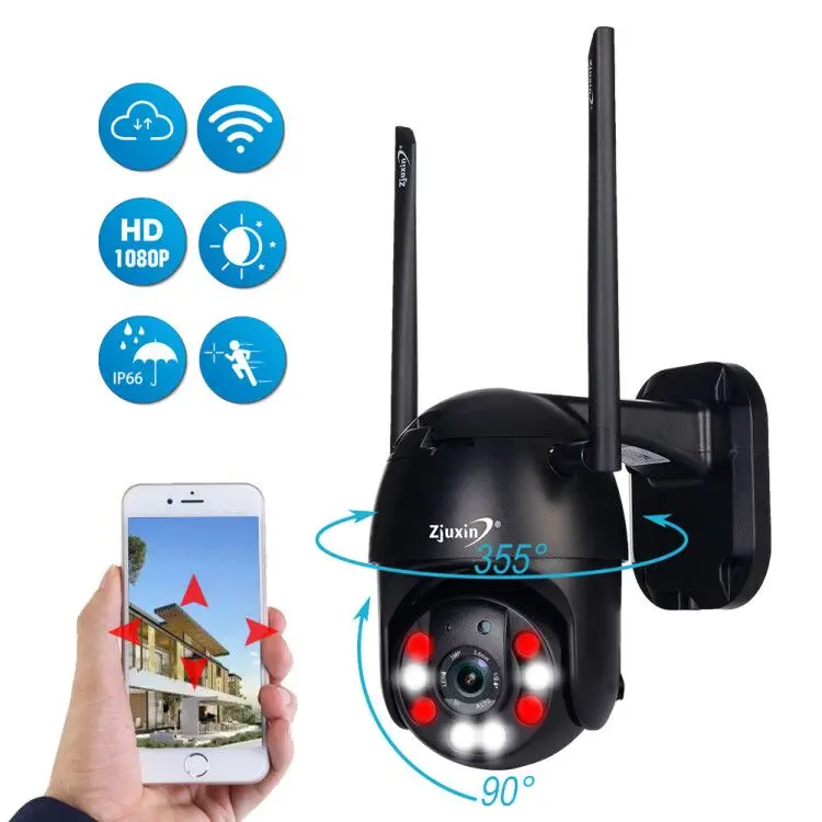 Zjuxin IP камера WiFi Full HD 1080P Беспроводная Проводная PTZ наружная скоростная купольная