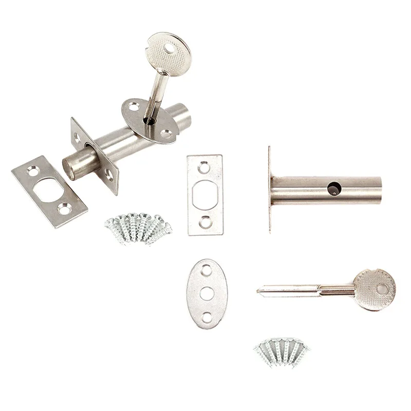 

2Set Stainless Steel Security Door Bolts with Fitting Star Key Secure Strong Dead Lock LAD-sale