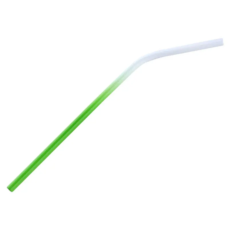 bent green Градиентная Радужная соломинка из нержавеющей стали, креативная соломинка для кофе, Экологичная многоразовая соломинка высокого качества - Цвет: bent green