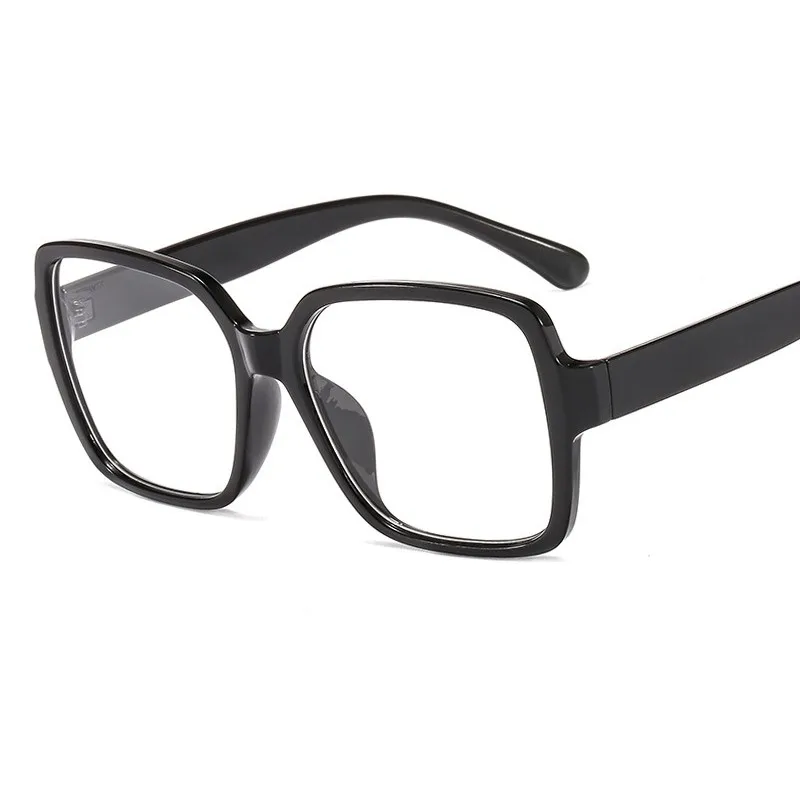 

Woman Fashion Anti Eyestrain Clear Lens Decorative Plain Glasses Light Computer Radiation Protection Eyewear Big Retro Frame