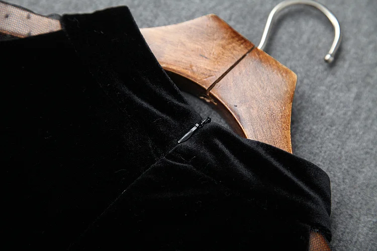 Уличные женские платья xl для подиума, новинка, весеннее женское кружевное Элегантное нарядное платье знаменитостей, Осеннее вельветовое платье для вечеринки, черное