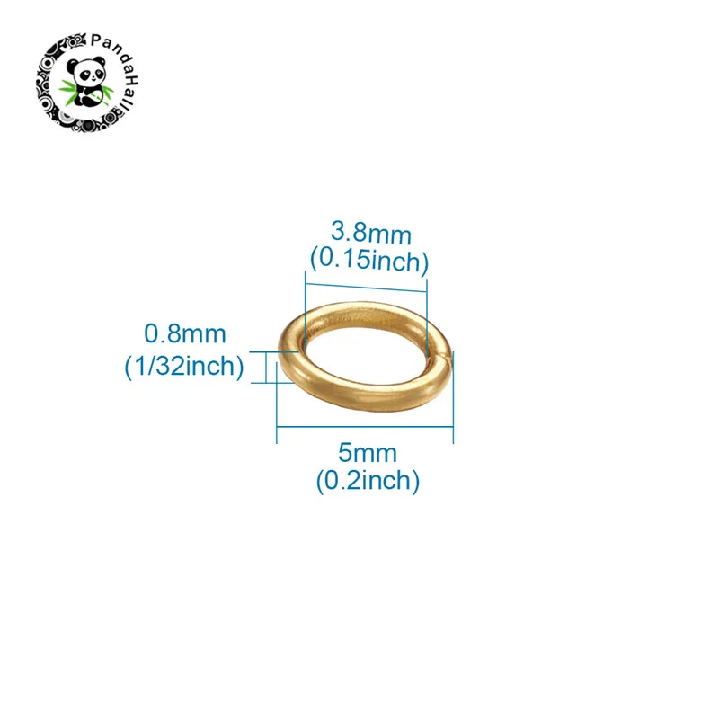 Pandahall 100 шт 304 нержавеющая сталь закрытые, но распаянные соединительные кольца для Ювелирная фурнитура для рукоделия изготовление браслета ожерелья 5x0,8 мм