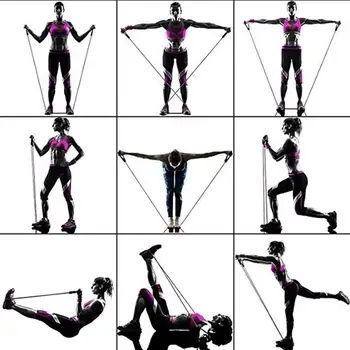

11pcs/ Set Pull Rope Latex Chest Expander TPE Puller Removable Fitness Equipments Practical Portable Fitness Pull Rope