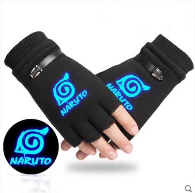 

Anime Attack on Titan One Piece Naruto Glove Half-fingered Luminous Thicken Telefingers Gloves Cosplay Costumes Mittens