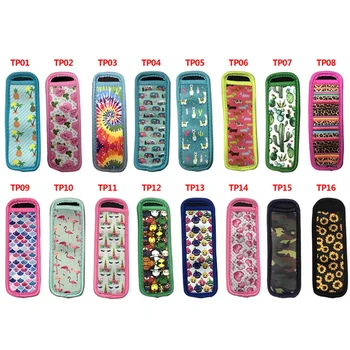 

16 Styles Neoprene Printed Reusable Popsicle Holders Popsicle Bags Ice Sleeves Antifreeze Ice Holders WB2837