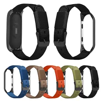 

For Xiaomi 3 Xiaomi 4 3 Mi Band 4 Universal Sports Premium Canvas Replacement Wristband Nylon Strap with Black Frame Watch Band