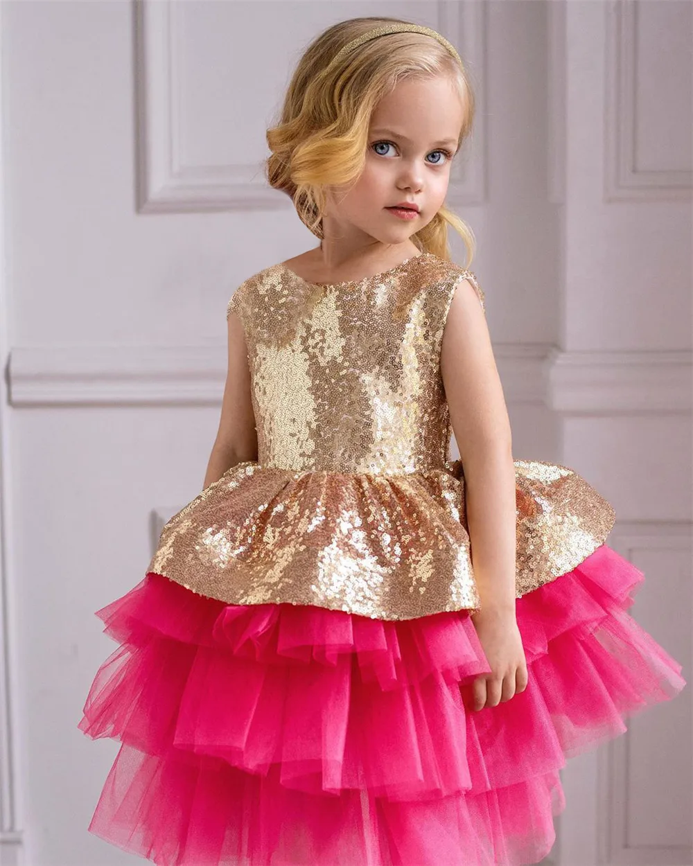 ; Тюлевое платье-пачка для маленьких девочек; вечерние платья принцессы с пайетками без рукавов из джинсового полиэстера; цельнокроеное платье